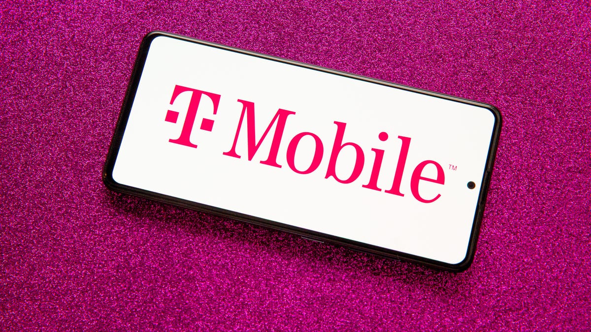 A T-Mobile logo on a smartphone.