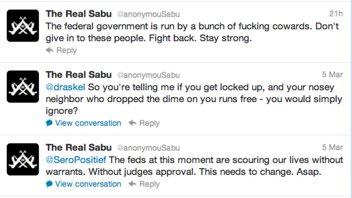 Are these the tweets of an informant? The Twitter account of "The Real Sabu" had this to say yesterday. A final tweet last night, ahead arrests of alleged members of hacking group LulzSec, says in German: The revolution says I am, I was, I will be."