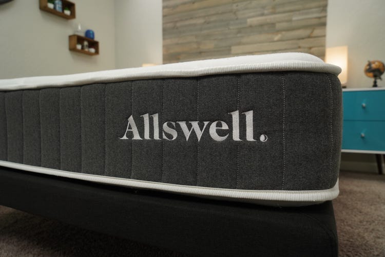 The end corner of an Allswell mattress.