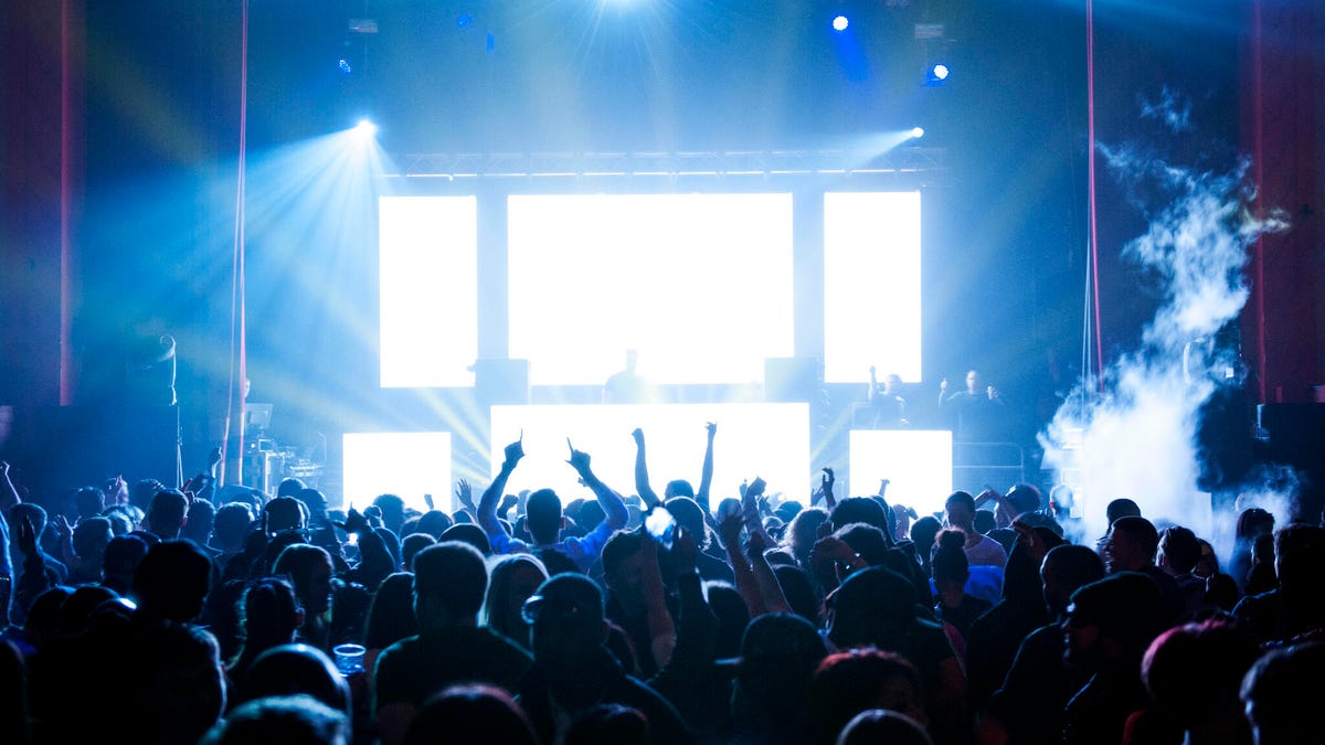 Large crowd of people at music event