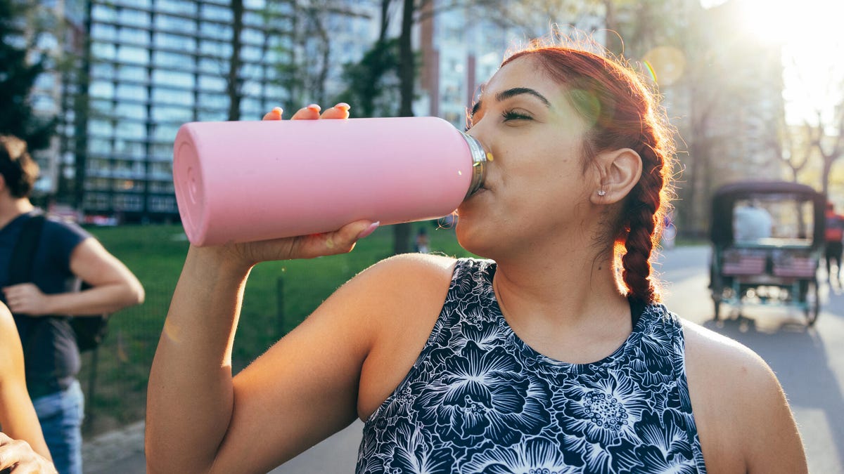 Woman drinking water