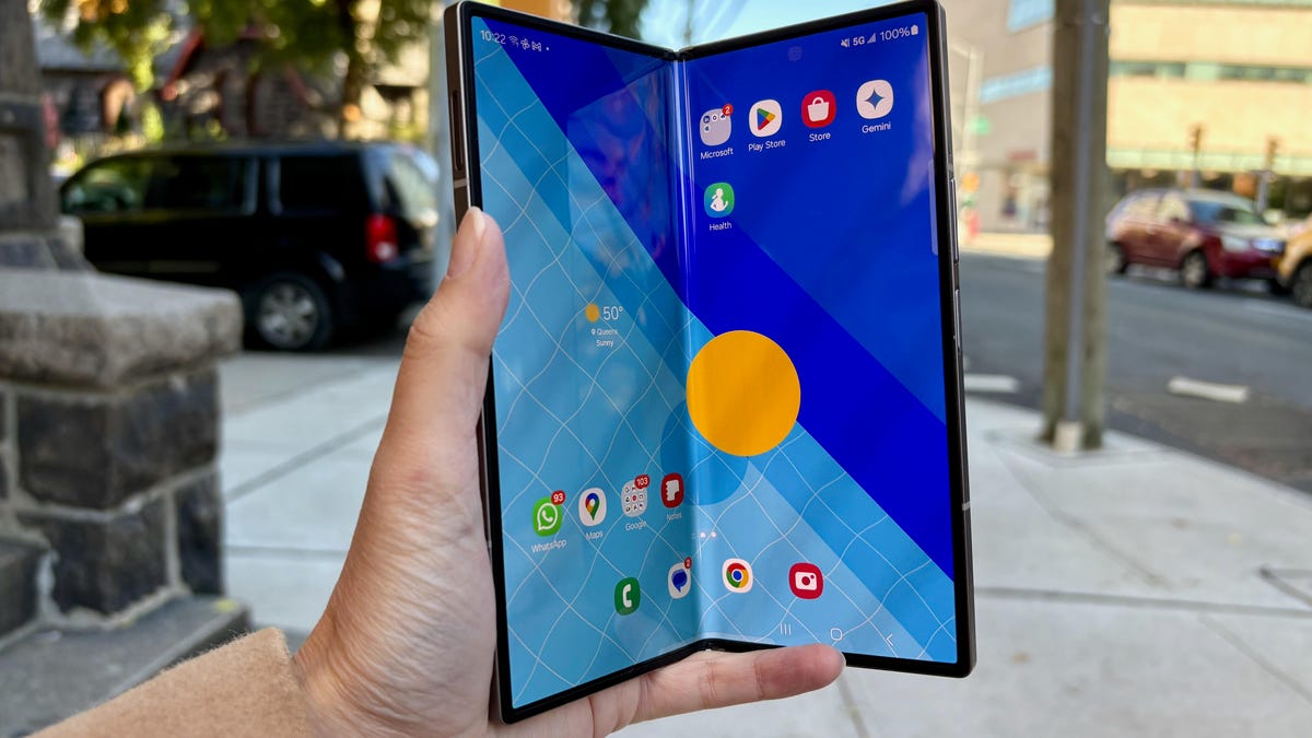 The Galaxy Z Fold 6 half open