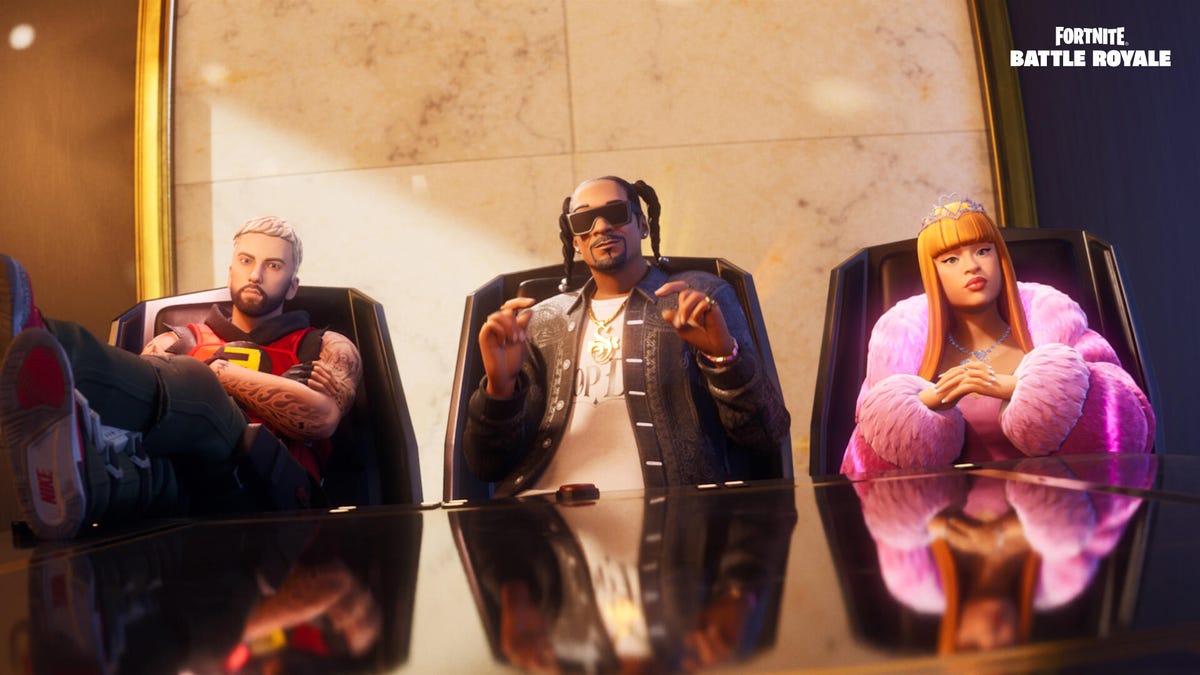 Fortnite depictions of Eminem, Snoop Dogg and Ice Spice