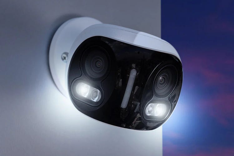 Lorex's dual-lens cam shines spotlights at night.