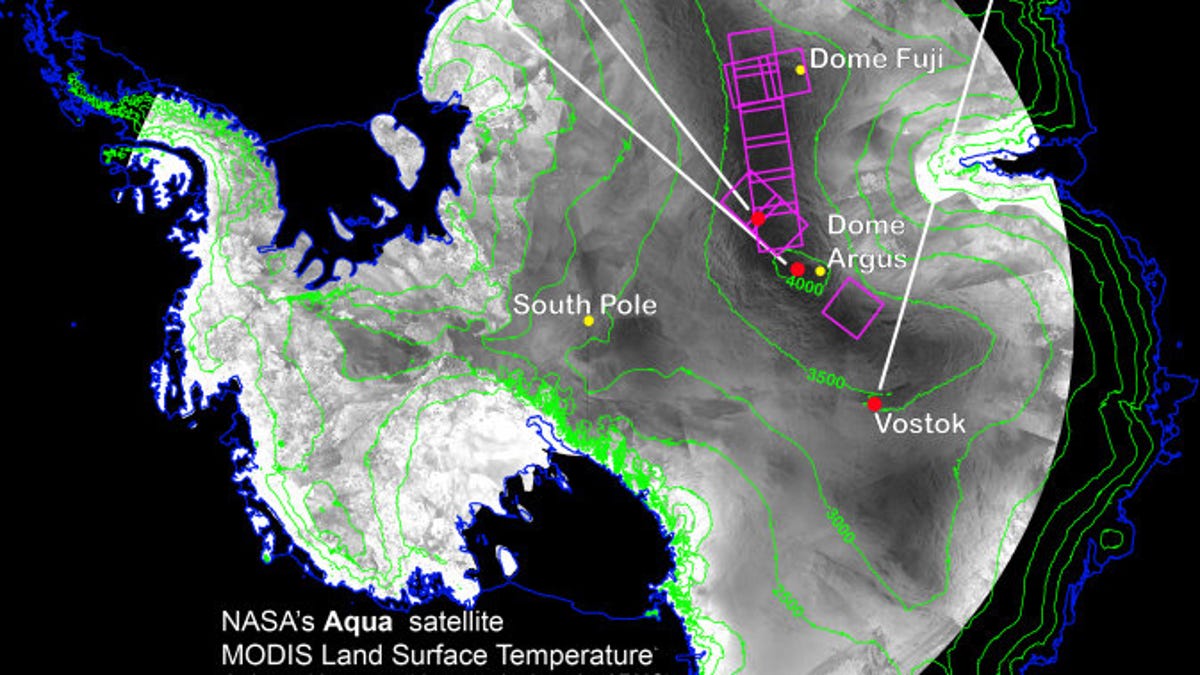 Coldest place on Earth satellite image