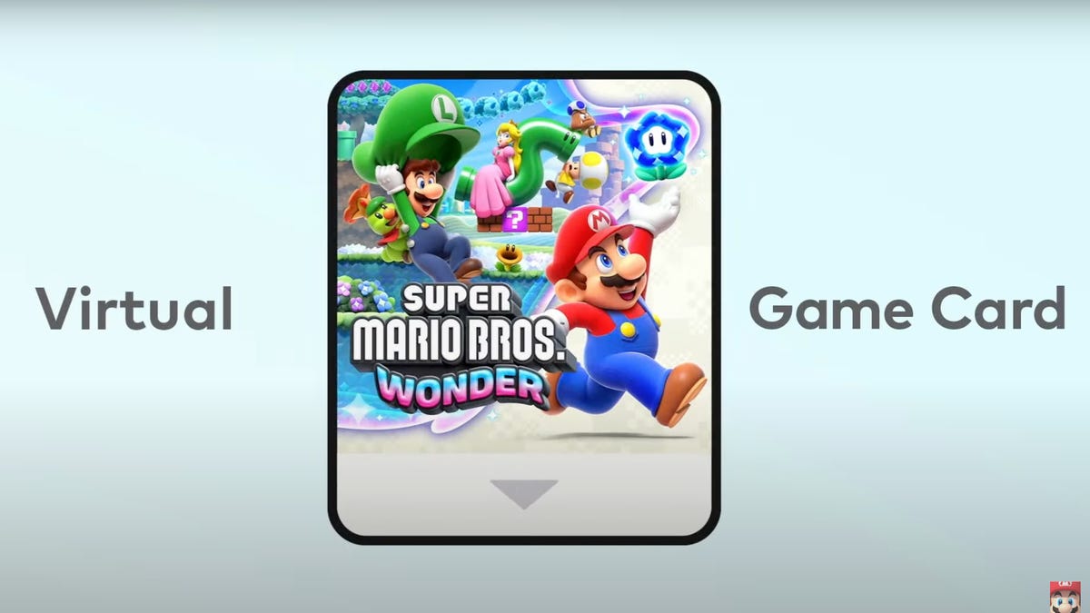 A screenshot of a Nintendo Virtual Game Card of Super Mario Bros Wonder