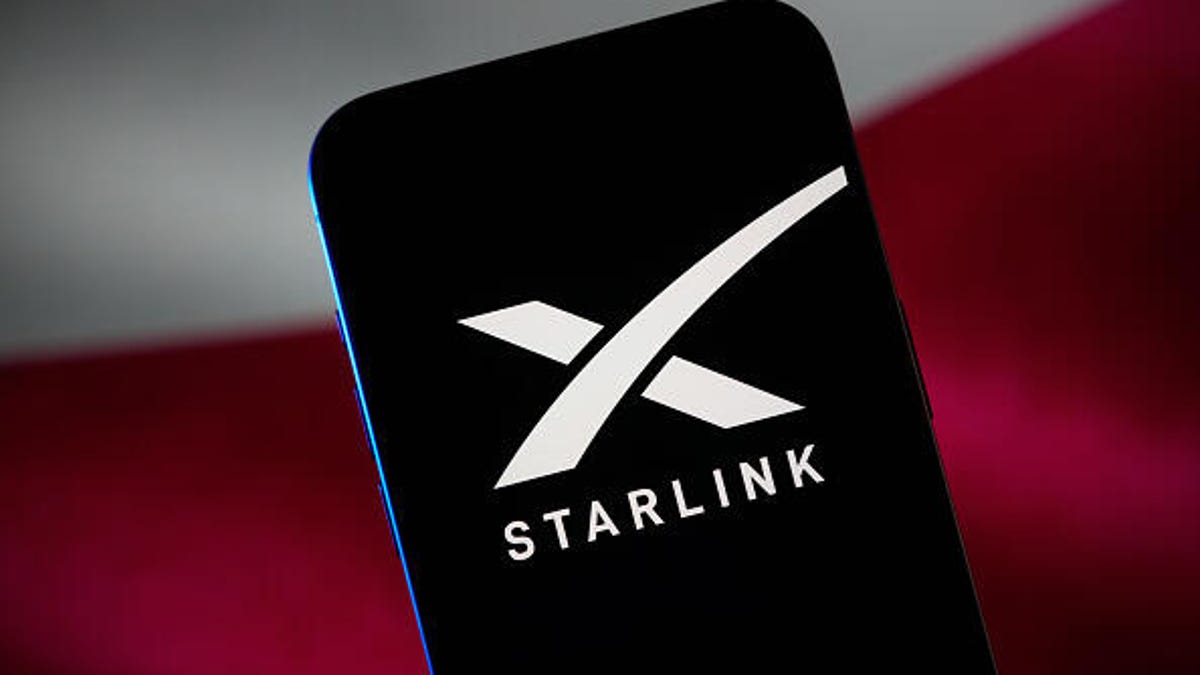 Starlink logo on a phone.