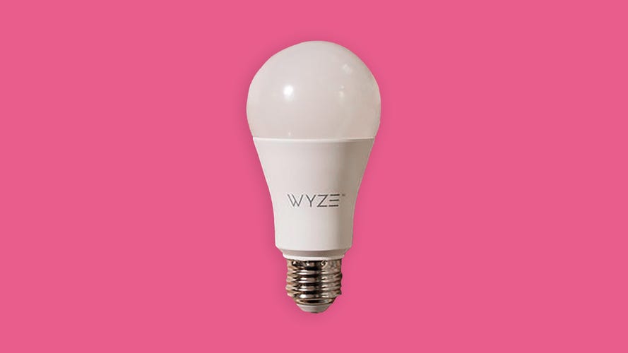 Wyze Bulb on a pink background