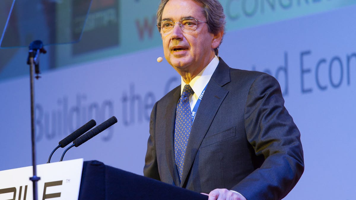 Franco Bernabe, chairman of GSMA and chairman and CEO of Telecom Italia, speaking at Mobile World Congress in Barcelona, Spain.