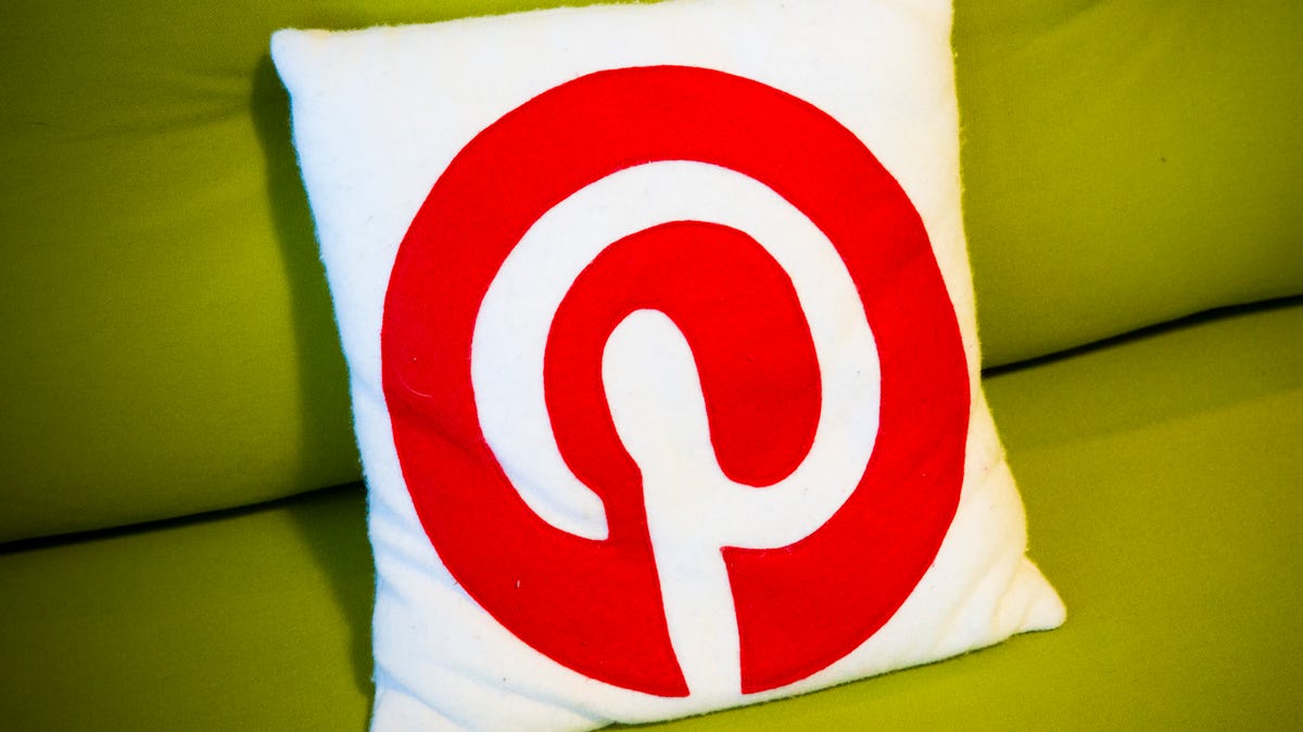 Pillow with the Pinterest logo