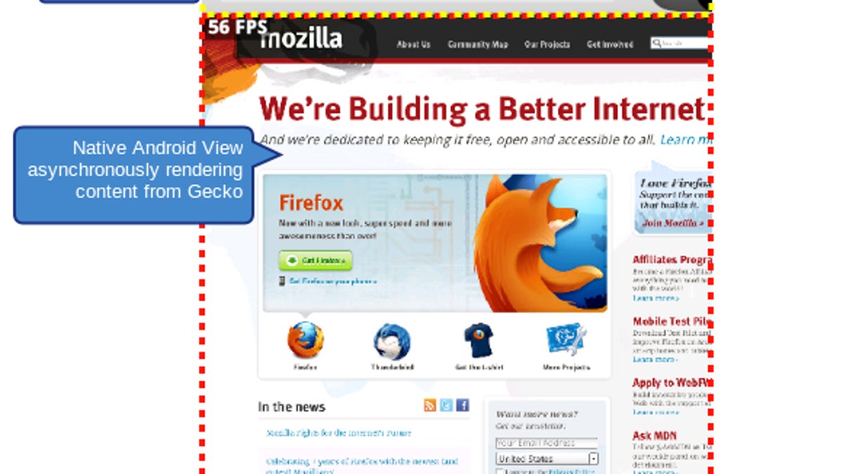A new version of Firefox for Android uses the operating system's own user interface technology.