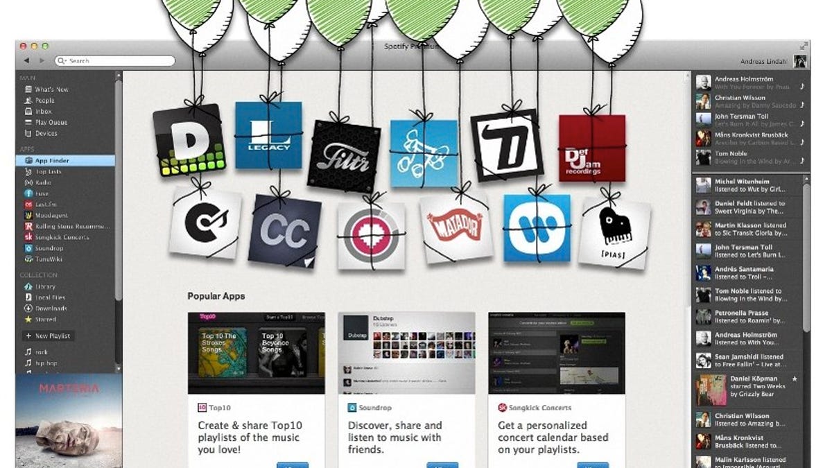 Spotify has added 12 new apps to its service.