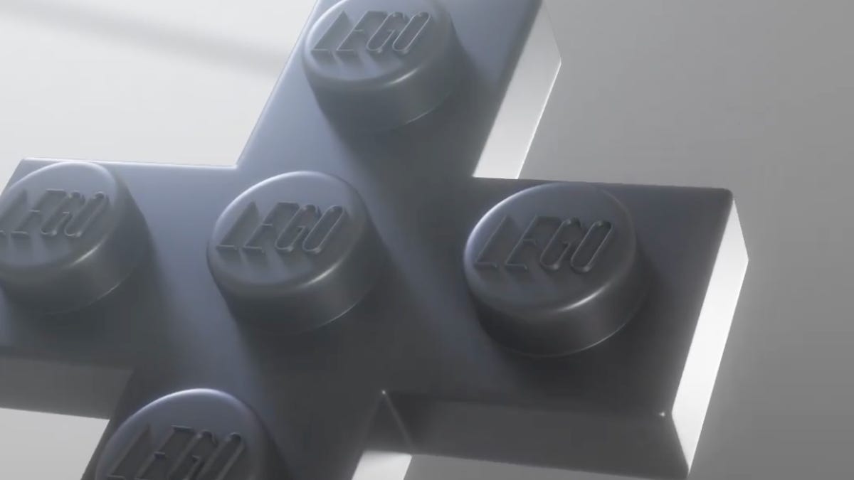 Image of Lego piece shaped like Nintendo d-pad