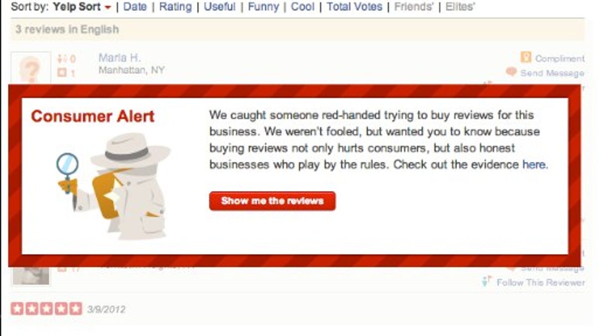 Yelp's Consumer Alert.