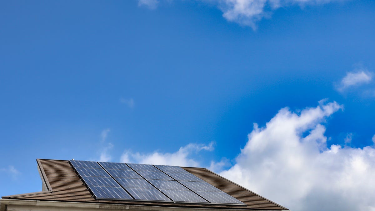 Solar panels on the roof of a home.