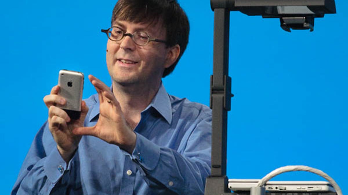 Lynch at an Adobe even in 2008, using an iPhone.