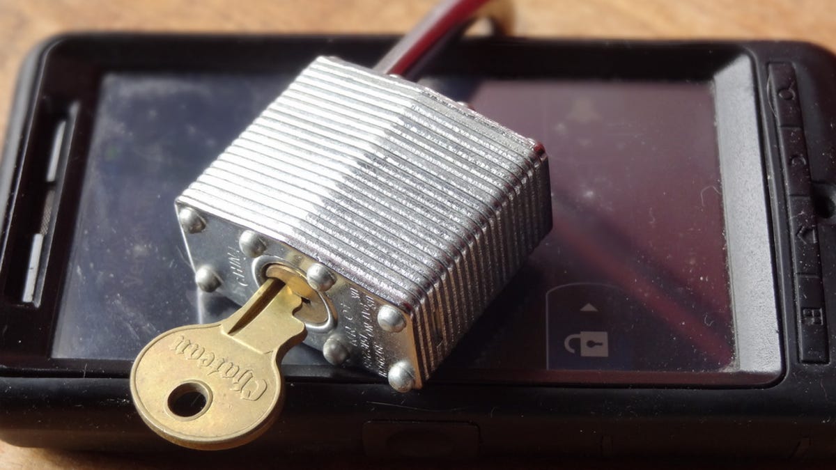 Android phone with padlock