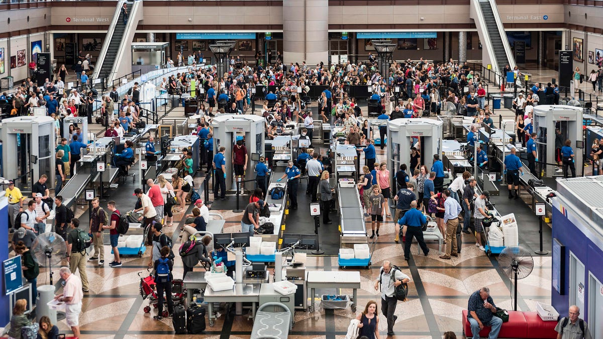 TSA security check at Denver international airport