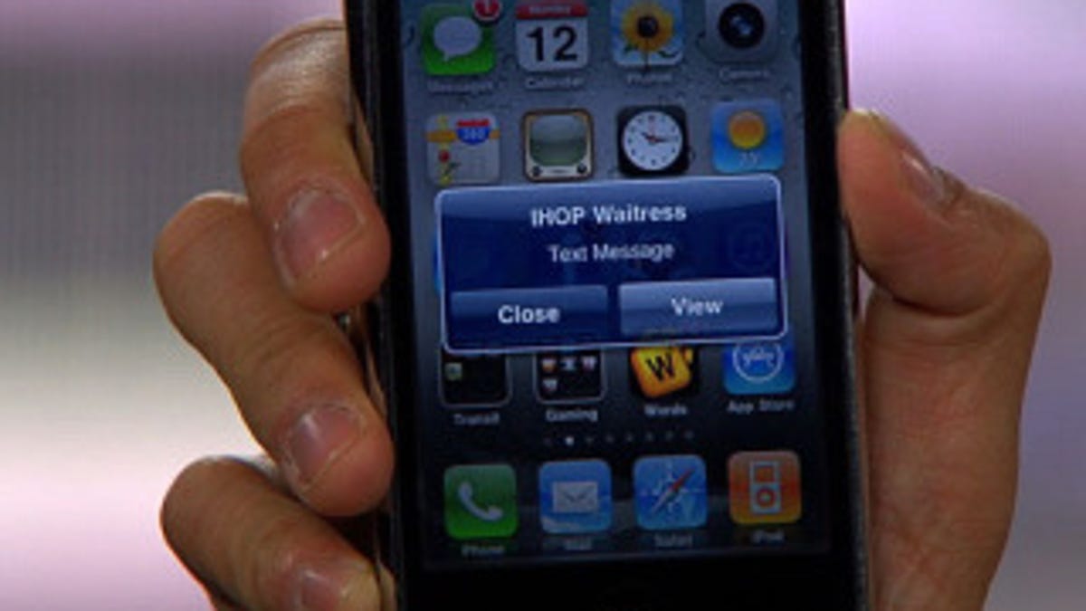 Text messaging on smartphone