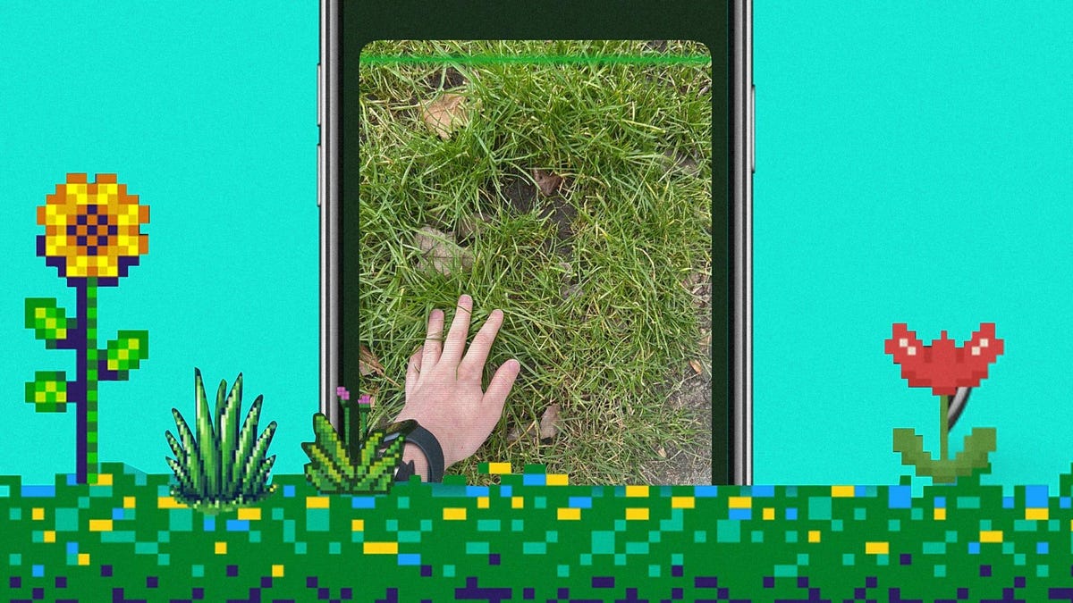 Grass on a mobile screen