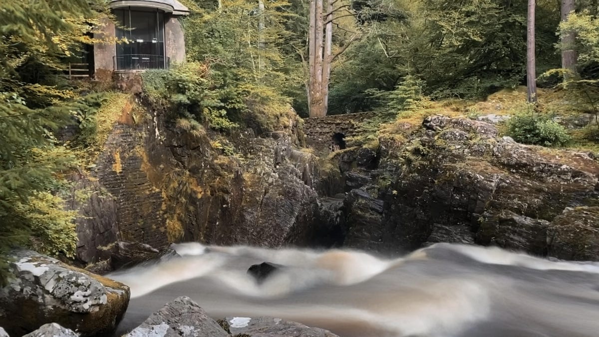 an outdoor scene by a river