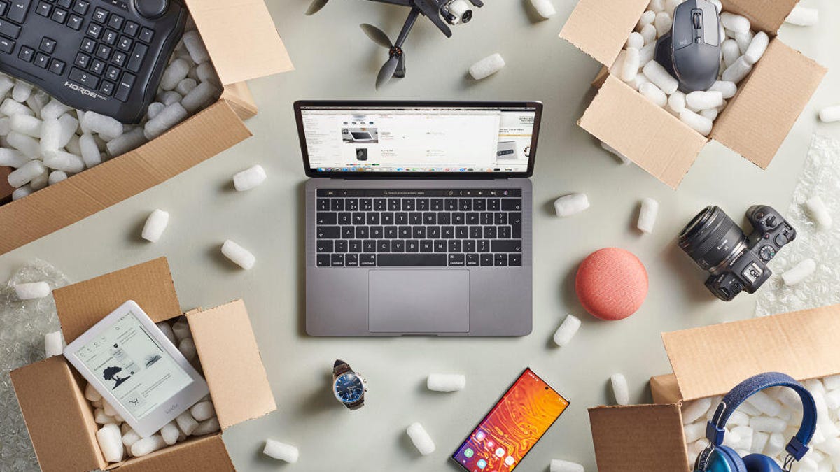 Boxes with technology gadgets