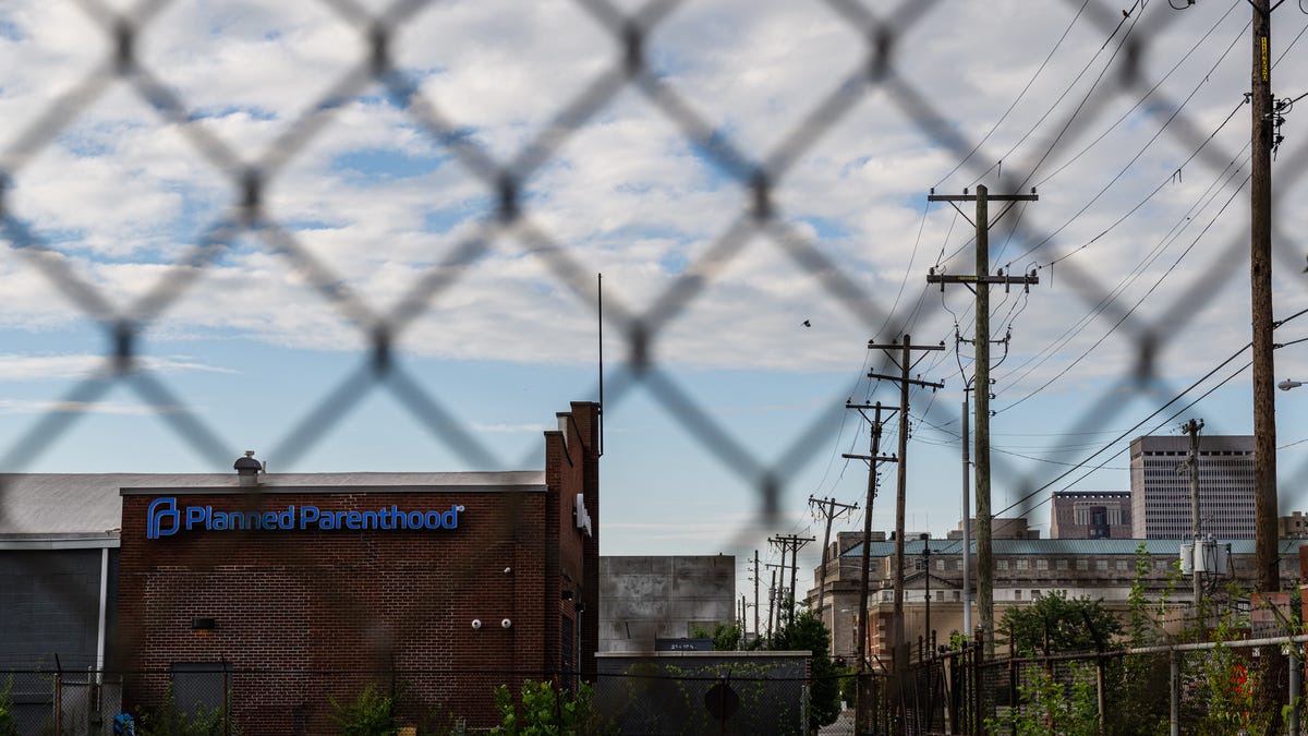 Planned Parenthood clinic behind a fence