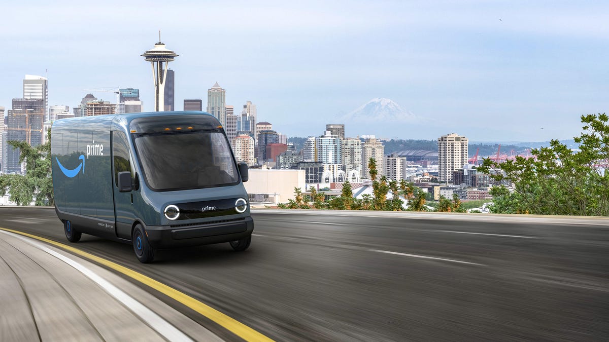 Rivian electric Amazon delivery van