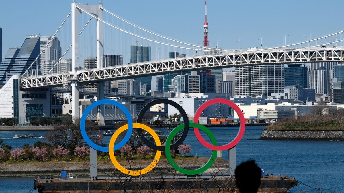 Olympic rings display in Tokyo