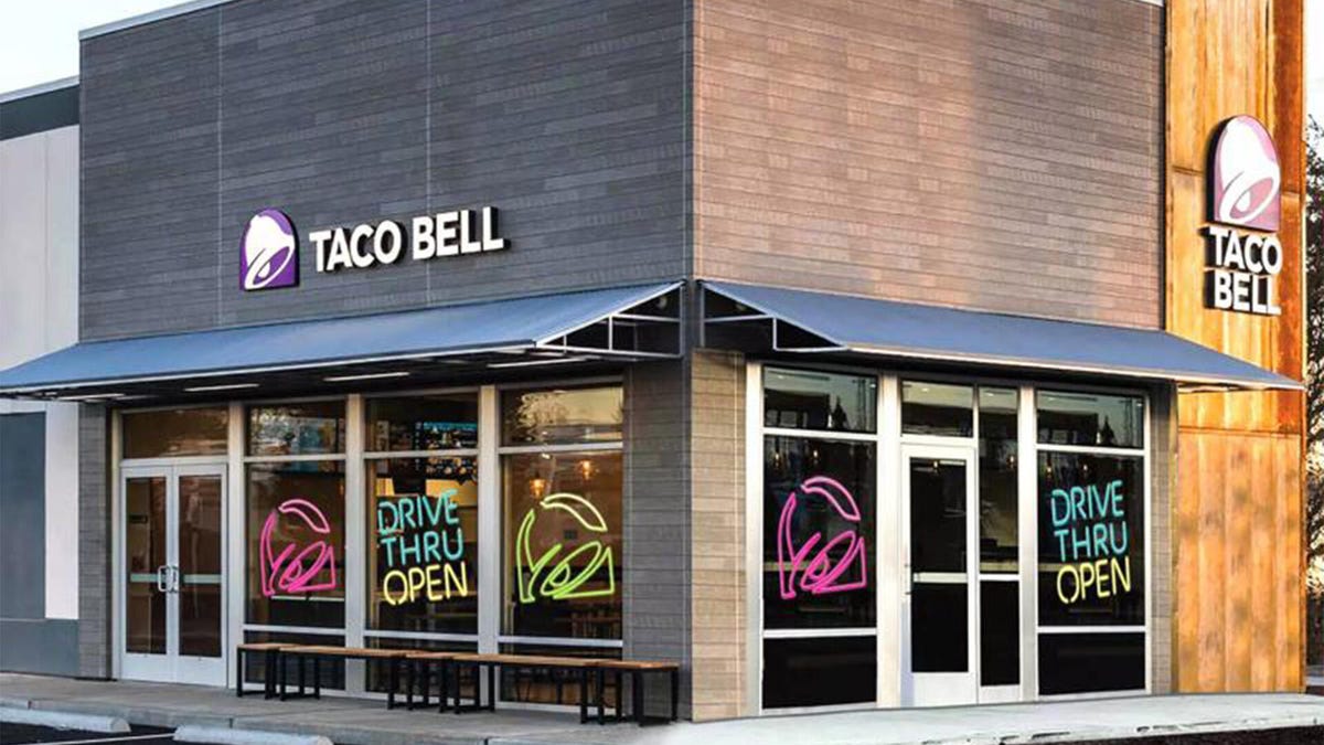 An outside view of a Taco Bell location during the day