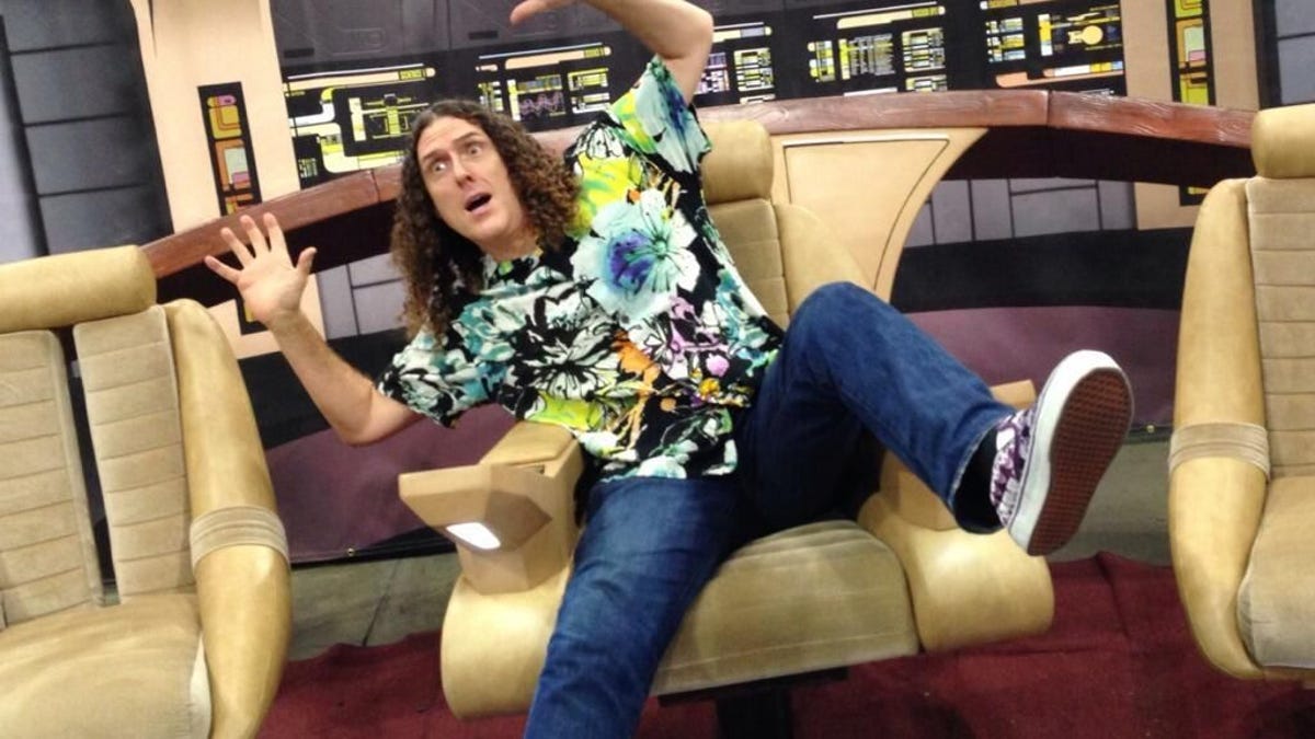 Weird Al Yankovic with captain's chair