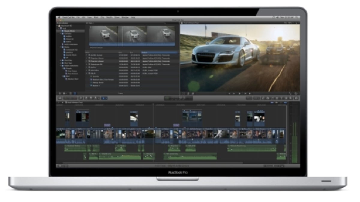 Final Cut Pro X running on a MacBook Pro.
