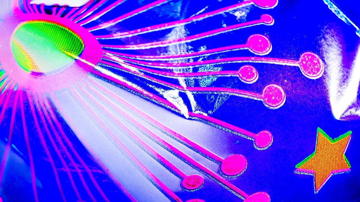 Colorful abstract representation of 5G technology.