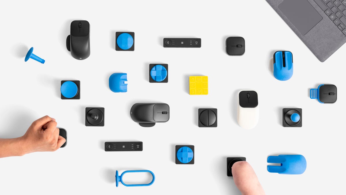 Microsoft's complete set of new modular Adaptive Accessories and their add-ons.