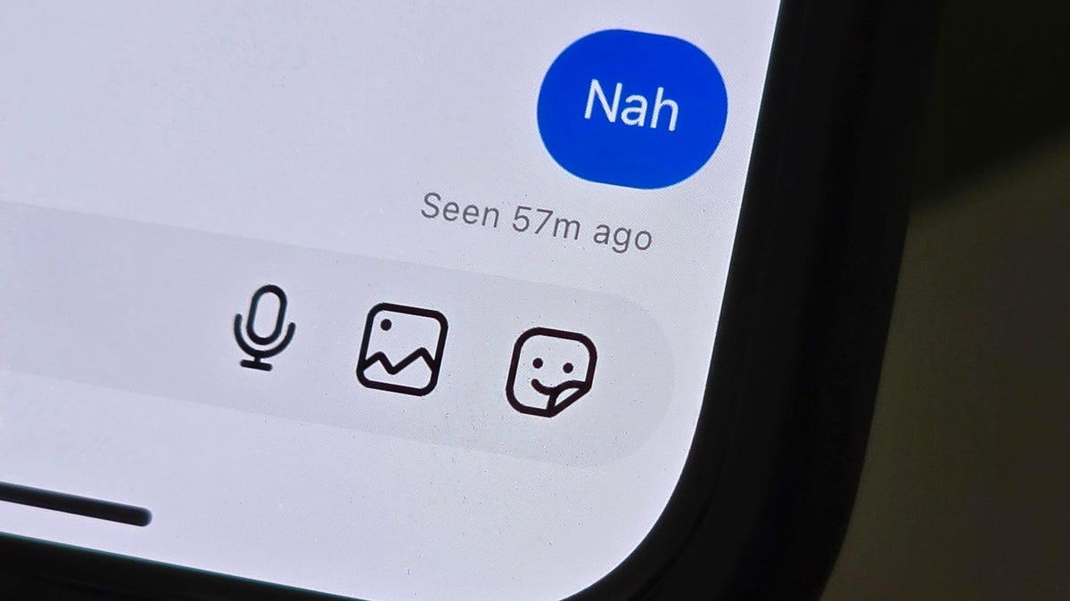 A seen message on Instagram