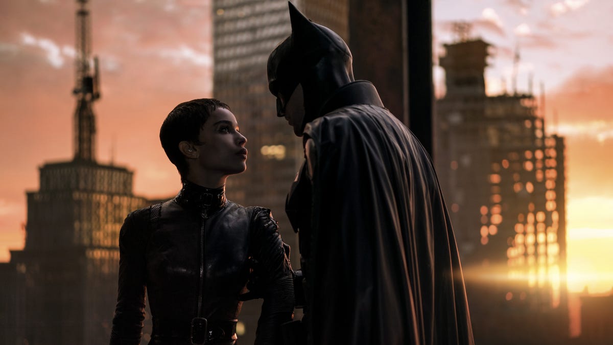 Zoë Kravitz and Robert Pattinson in The Batman