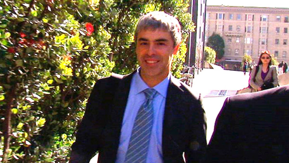 Larry Page leaves courthouse April 18 after questioning in Oracle-Google trial