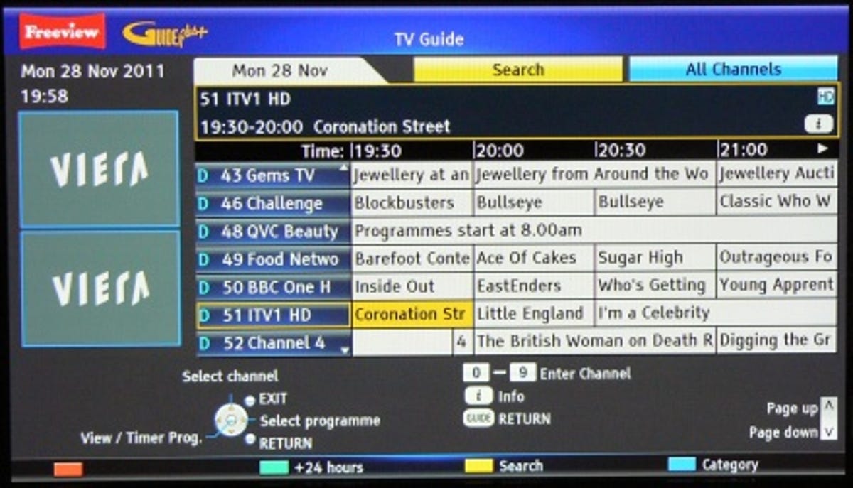 Panasonic TX-P42S30 EPG
