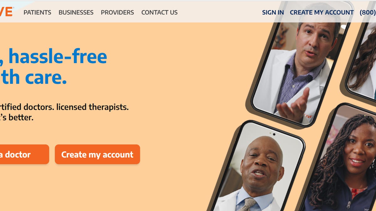 Screenshot of MDLive's homepage