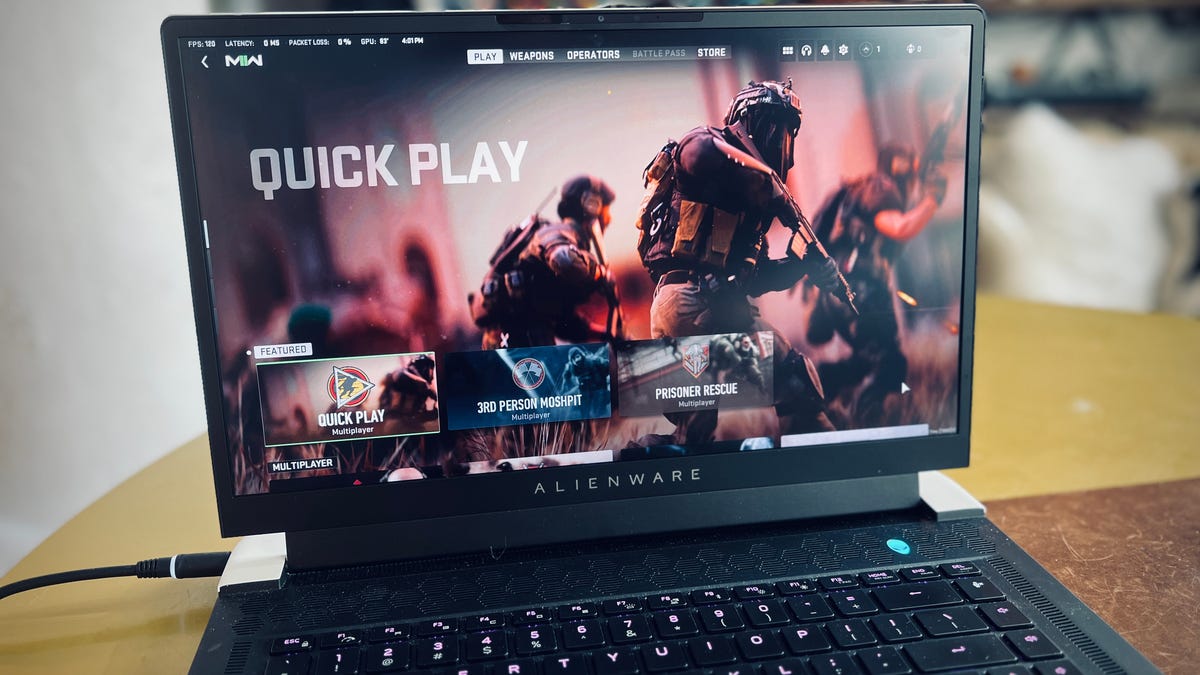 Call Of Duty: Modern Warfare 2 on a laptop