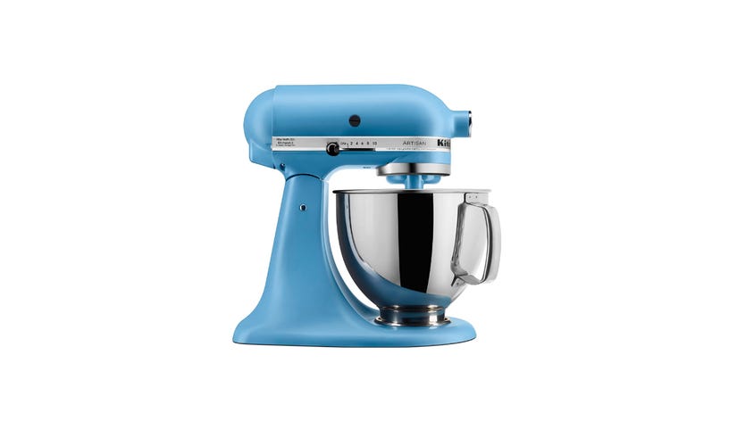 blue kitchenaid stand mixer