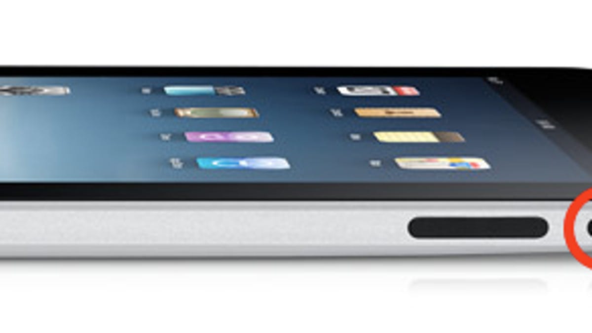 The iPad's screen lock switch