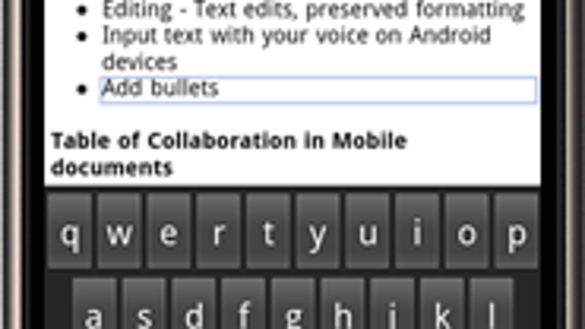 Android phones, iPhones, and iPads now can be used to edit Google Docs word processing documents.