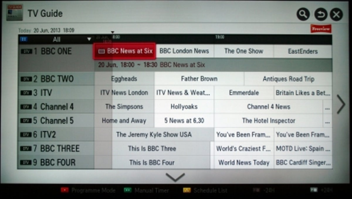 LG 55LA860W TV guide EPG
