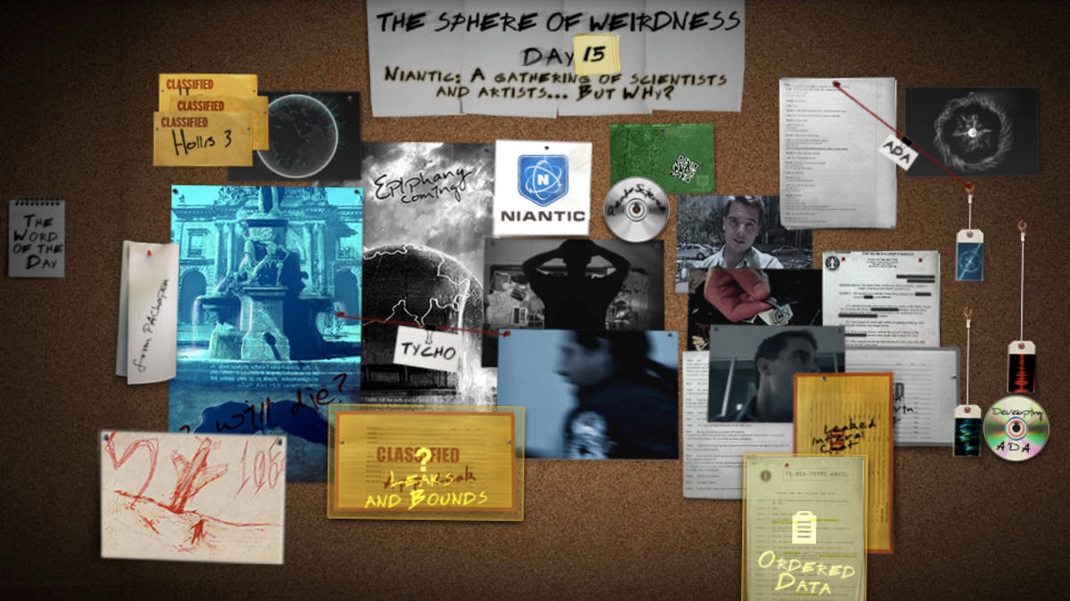 The mystery corkboard from Ingress.