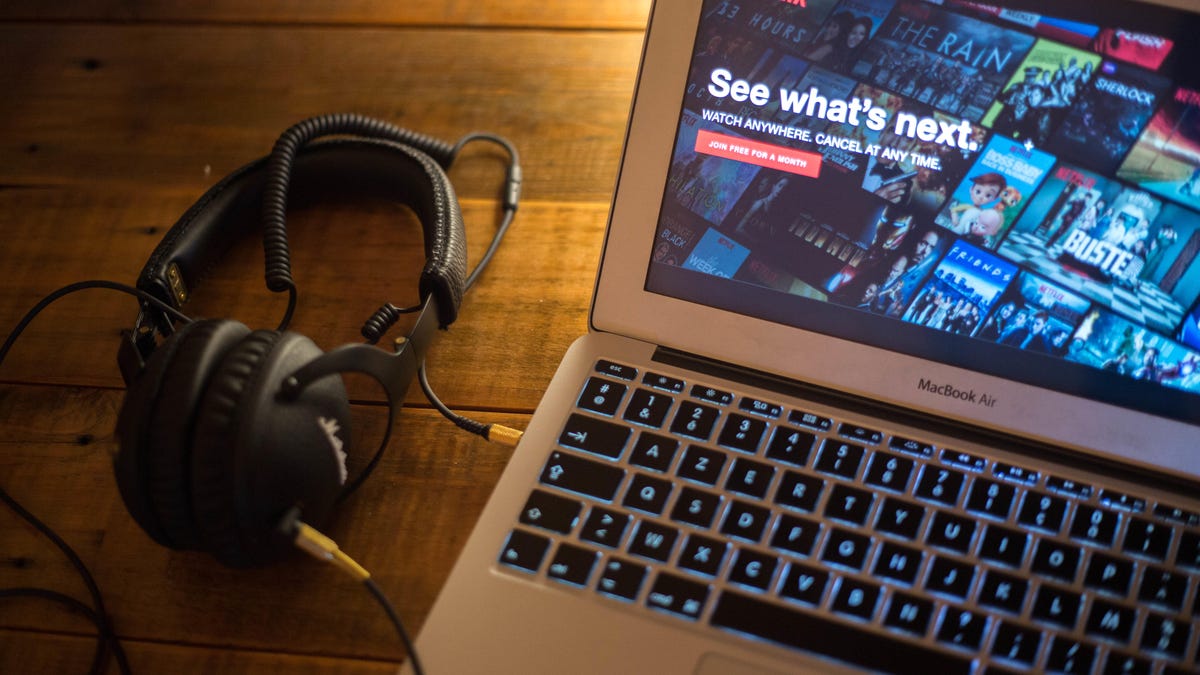 The Netflix website seen displayed on a Apple MacBook Air