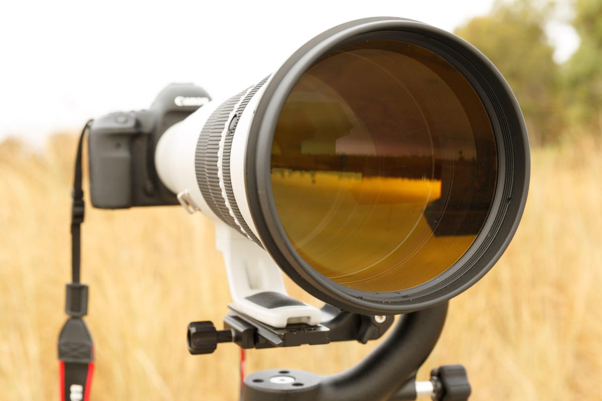 The massive objective lens at the business end of Canon's 600mm supertelephoto lens will draw stares from curious passerby.