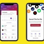 phone screen with rocket mobile app displaying streaming subscription info