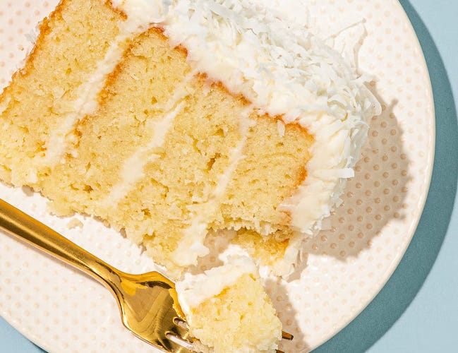 slice of coconut cake