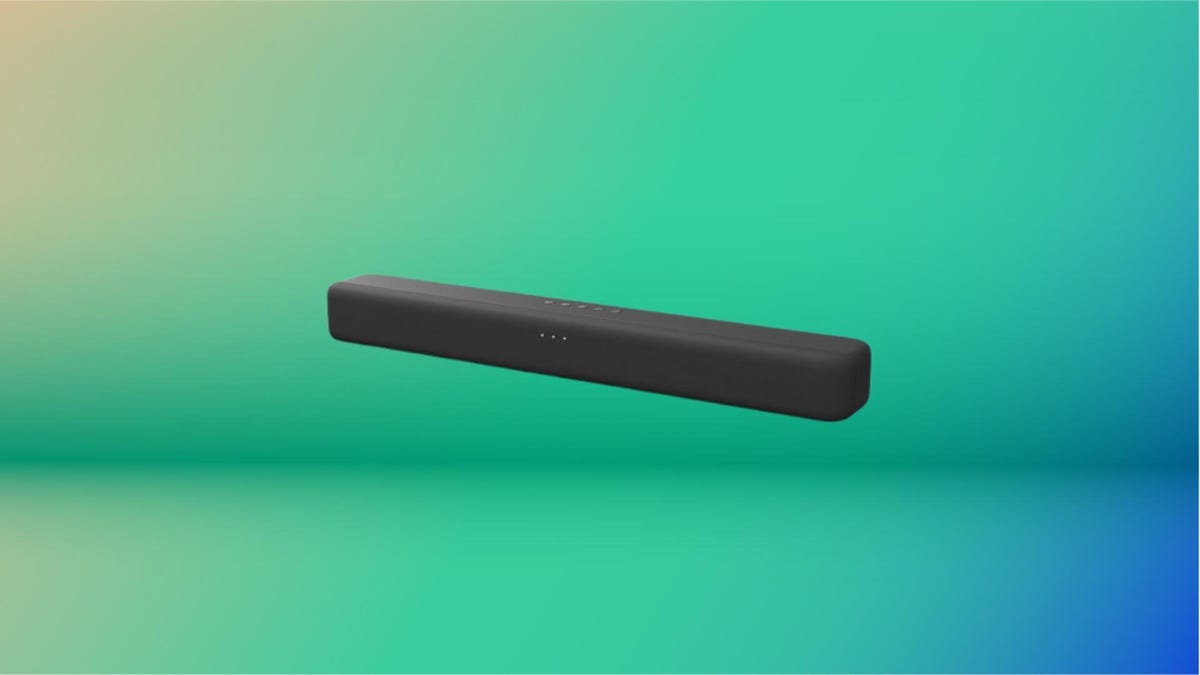 Amazon Fire TV Soundbar on a green background